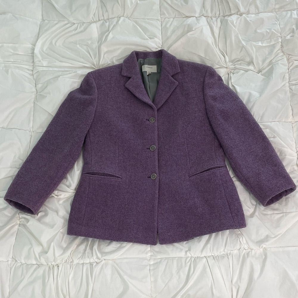 Sfi Femme Women's Lined Purple Blazer Single Breasted Notched Lapel size 10